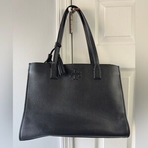 Tory Burch Black Leather Tote Bag